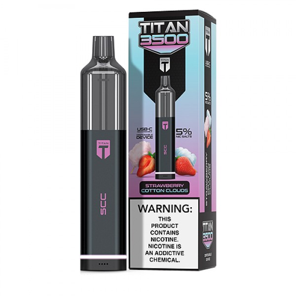 Strawberry Cotton Cloud Disposable Pod (3500 Puffs) by Titan 3500