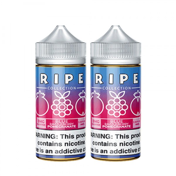 2PACK BUNDLE Blue Razzleberry Pomegranate by Vape 100 Ripe Collection 200ml (2x100ml)